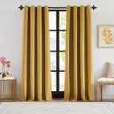 Randall Yellow Faux Suede Leather 2-Pack 95% Blackout Curtains Thermal Insulated & Noise Reduced Luxury Soft Velvet Grommet Window Room Darkening Drapes for Living Room&Bedroom&Nursery, 54x95 Inches