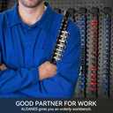 ALOANES 3PC ABS Socket Organizer, Socket Rails Fit 1/2 inch Drive, Heavy Duty Socket Holders Hold up to 36 Sockets, Black Rails with Black Clips