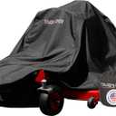 Tough Cover Zero Turn Mower Cover - 600D Fabric, Black - Waterproof UV Defense & Wind Resistance for Outdoor Use - Heavy-Duty Waterproof Cover for Tractor - Drawstring Strap for Zero Turn Lawn Mower