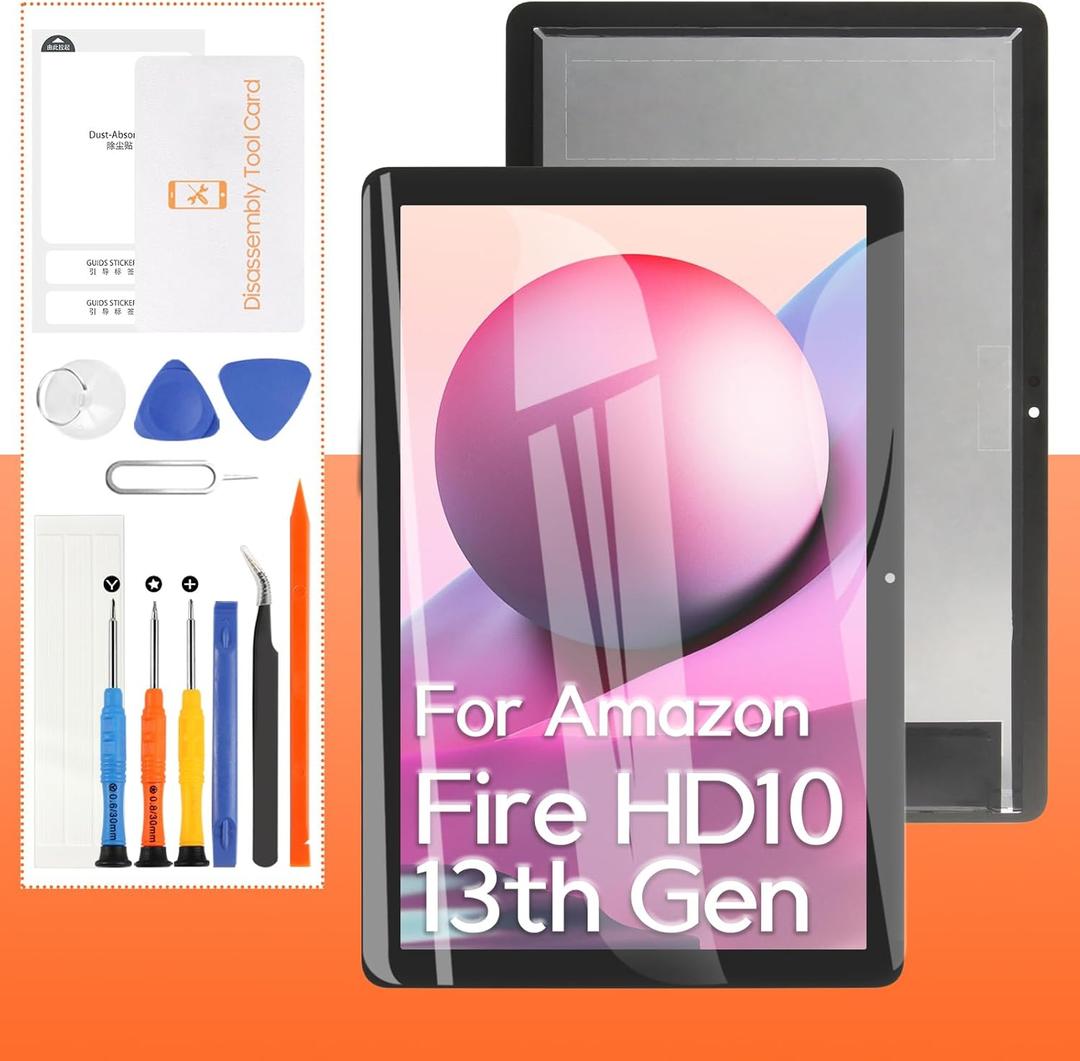 (OEM) Screen Replacement For Amazon Fire HD 10 13th Gen 2023 TG425K 10.1 LCD Display Touch Screen Digitizer Full Assembly,with Tools