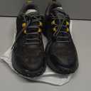 FitVille Men Waterproof Hiking Shoes Extra Wide Walking Shoes Slip-Resistant Trekking Trainers All-Terrain Quick Lace Sneakers for Travel, Camping, Running, 9.5, Black/Grey