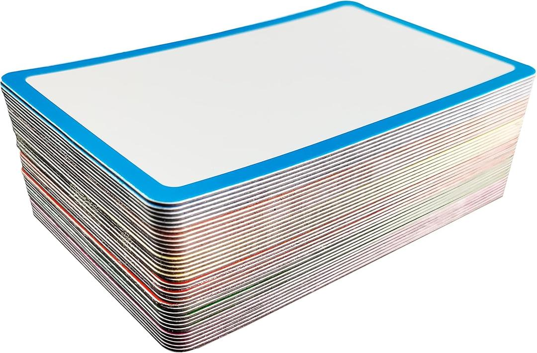 Magnetic Dry Erase Labels - Magnetic Blank Cards with Color Borders, Reusable Magnetic Name Tags - Dry Erase Labels for Home, Office, Classroom Magnetic Dry Erase Labels - Magnetic Blank Cards with Color Borders, Reusable Magnetic Name Tags - Dry Erase Labels for Home, Office, Classroom