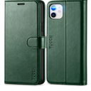 TUCCH Wallet Case for iPhone 11, [TPU Shockproof Inner Shell], PU Leather [RFID Blocking] Card Holder Magnetic Stand Protective Cover Compatible with iPhone 11 6.1" 2019, Midnight Green