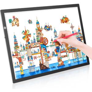 LitEnergy A2 LED Copy Board Light Tracing Box, Ultra-Thin Adjustable Artcraft LED Trace Light Pad for Tattoo Drawing, Streaming, Sketching, Animation, Stenciling (BLACK)