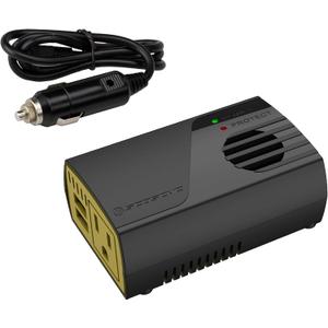 Scosche PI150M INVERT150 - 150W Car Power Inverter with Dual USB Ports - 12V DC to 110V AC Converter for Vehicles - Vehicle Outlet Plug Adapter - DC to AC Converter - Car Charger for Laptop Computer