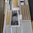 Sauder Palladia L Shaped Desk with Drawers, Office Desk with File Cabinet Storage, Cable Management, Keyboard Tray, in Glacier Oak Finish