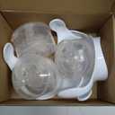 Straw Sippy Cup Conversion Kit for Lansinoh Baby Bottles, Soft Top and Weighted Straw Transition Kit with Handles, Set of 3