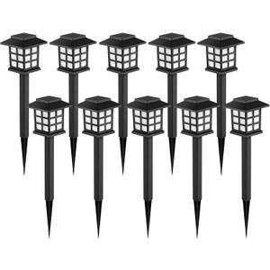 GIGALUMI Solar Outdoor Lights10 Pack LED Solar Lights Outdoor Waterproof, Solar Walkway Lights Maintain 10 Hours of Lighting for Your Garden, Landscape, Path, Yard, Patio, Driveway (Warm White)