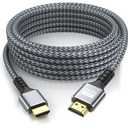 4k Hdmi Cable 50ft Ultra High Speed HDMI 2.0 Cable 4K@60HZ 3D ARC Gold Plated Connector Ethernet Audio Video Return HDMI Cord for UHD TV Monitor Laptop Xbox PS4/PS5 Roku TV ect.(Silvery) 50 Ft