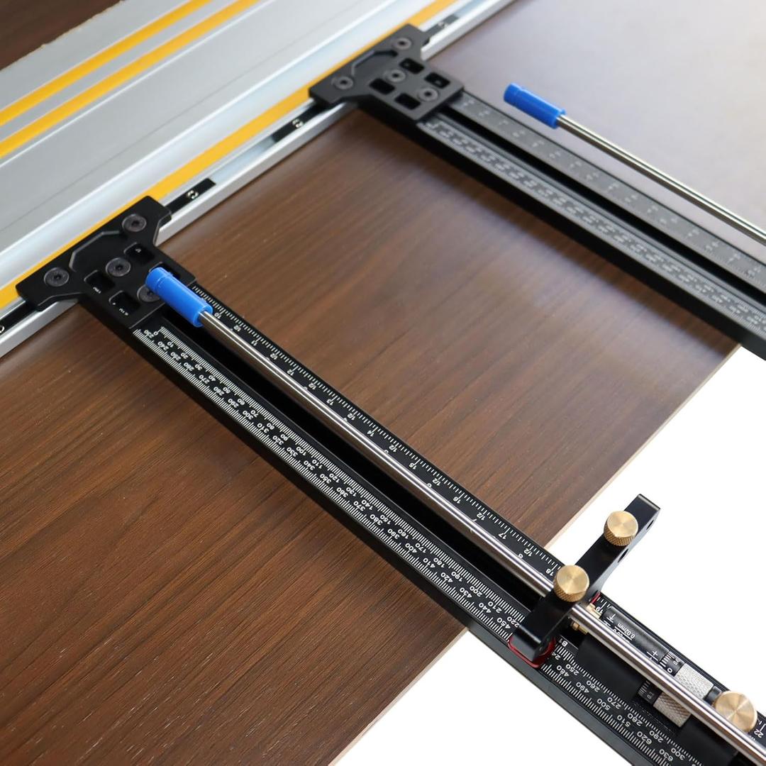 Track Saw Parallel Guide System with Micro Adjustable Flip Stop&Zero Calibration, 0.001 IN Adjustable Accuracy, Repeatable Rip Cuts, Parallel Guide Rail Systerm Compatible with Festool, Makita