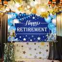 KatchOn Happy Retirement Banner Blue - Extra Large, 72x44 Inch | Blue Retirement Party Decorations