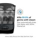 Baby Brezza Bottle Sterilizer and Dryer Advanced 33% Faster - Largest Capacity Steam Sanitizer - Universal Sterilization Machine for All Bottles + Pump Parts - HEPA Air Filter, Charcoal