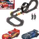 Carrera GO 62477 Disney Pixar Cars Neon Nights Electric Slot Car Racing Kids Toy Race Track Set Includes 2 Controllers and 2 Cars in 1:43 Scale, Large