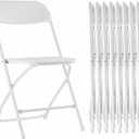 HealSmart 10-Pack Plastic Folding Chair, Portable Chair with Metal Frame, 330lb Capacity, Foldable and Stackable Chairs for Wedding, Party, Picnic, Office, Indoor/Outdoor Dining, White