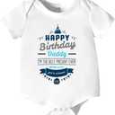 G-Amber Happy Birthday Daddy Mommy Baby Boys Girls Romper Bodysuit Infant Funny Letter Jumpsuit Outfit 0-24Months (9-12 Months)