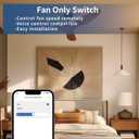 Smart Ceiling Fan and Light Switch, WiFi 3-Speed Fan Controller, Works with Alexa and Google Home, Tuya/Smart Life APP Remote Control, Timer & Countdown Function, No Hub Required, Neutral Wire Needed