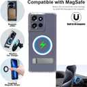 Magnetic Case for Motorola Moto G Power 2025, [Compatible with MagSafe] Built-in Flat Metal Kickstand, Thicken Bumper Frame Military Grade Protection Phone Cover for Moto G Power 5G 2025 (Clear)