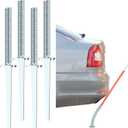 Ferraycle 4 Pcs Driveway Marker Stake with Spring Back Action Compatible with 5/16'' Driveway Markers for Residential Dirt Road Turnoffs Snow Poles Snowplows Rods Student Drivers Reflective, Silver