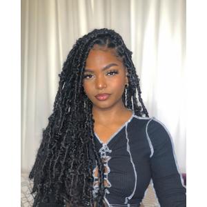 ZRQ 24 Inch Butterfly Crochet Hair 6 Packs Long Faux Locs Crochet Braids Hair for Black Women