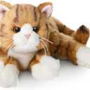 Bearington Tabby Stuffed Cat Animal - 15" Realistic Striped Orange Cat Stuffed Animal with Soft Fur and Floppy Body for Toddlers - Cuddly Kitten Plush Gift for Kids and Feline Lovers