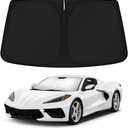 KUST Windshield Sun Shade for Chevrolet Chevy Corvette C8 2020-2022 2023 2024 2025 2026 Window Accessories Shade Sun Visor Cover Foldable Block UV Rays