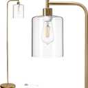 addlon Floor Lamps for Living Room Bright Lighting with Glass lampshade, Modern Bright Floor Lamp with LED Bulbs Industrial Standing lamp for beroom, Tall Pole Lamps Office - Brass Gold (Bronze) For parts or repair only