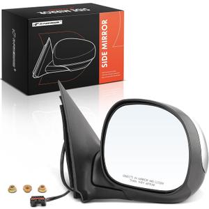 A-Premium Passenger Side Power Door Mirror Compatible with Ford F-150 F150 1997-2003, F-150 F150 Heritage 2004, F-250 F250 1997-1999 - Non-Heated Manual Folding Black Outside Rear View Mirror