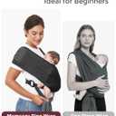 Momcozy Baby Carrier AirMesh - The Perfect Summer Water Sling for Newborns to Toddler 8-35 lbs - Cooling, Breathable and Lightweight Baby Wrap, Nice for Summer, Pool, Beach, Swimming, Black