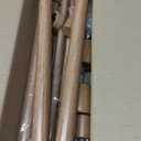 Wood Double Curtain Rod, Boho Decorative Dual Curtain Rod 36 to 72 Inch, 1 Inch Adjustable Heavy Duty Rustic Farmhouse Spliced Drapery Rods, Modern Faux Wood Grain Design