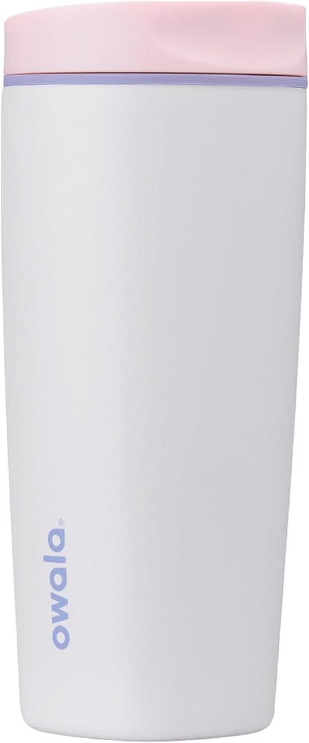 Owala SmoothSip Slider Ceramic-Lined Insulated Stainless Steel Coffee Tumbler, No Metallic Taste Reusable Travel Mug, Hot Iced Coffee Cup, BPA Free 20 oz, Candy Coated