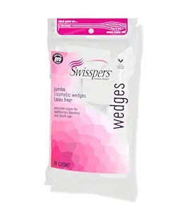 Swisspers Premium Cosmetic Wedges, Latex-Free Makeup Wedge, 32 per Package