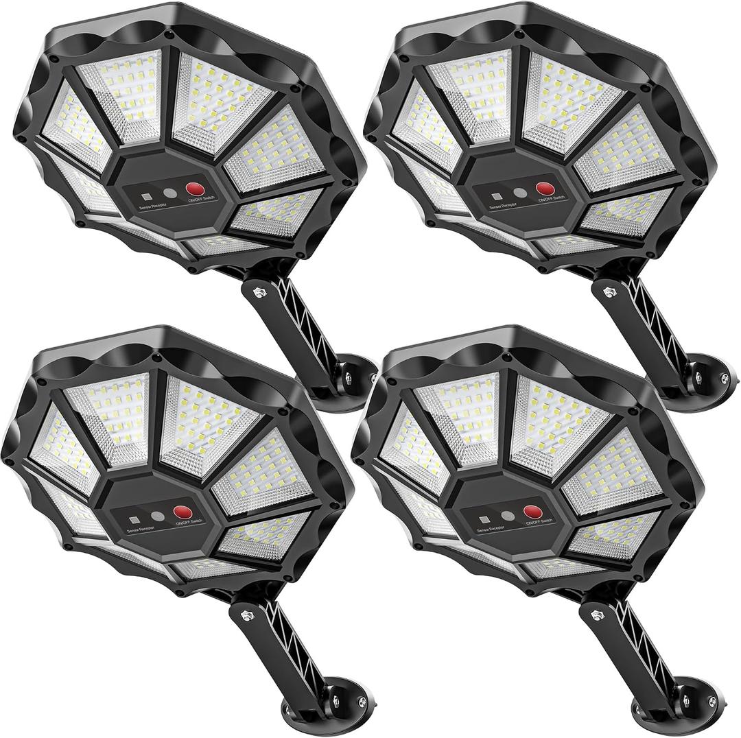 OKPRO Solar Lights Outdoor 6500K Street Flood Light with Motion Sensor, 2000-4P