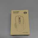 TECKNET Wireless Mouse (2.4G & BT5.0/3.0) Silent 4800 DPI Computer USB A & Bluetooth Mouse 6 Buttons, Wide Compatibility - Grey