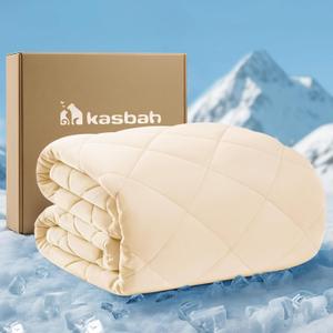KASBAH Cooling Blanket for Dogs Waterproof Dog Blanket for Couch Bed Car Seat Washable Pet Blankets Reversible Design (Cool,Warm) Q-MAX>0.5 Dog Cooling Mat in 3 Sizes for Small, Medium & Large Dogs (Beige)