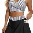 Aqua Eve Two Piece Bikini Skirt Swimsuit - 2 Piece Bathing Suits for Women High Waisted with Pockets 2026 Swimwear (Black, XXL)