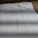 Dual Layer 5 Inch Goose Feather Mattress Topper Queen Size, 4 Inch Goose Feather Plus 1 Inch Down Alternative Pillow Top, Medium Firm Featherbed with Adjustable Straps(60"x80", Wavy)