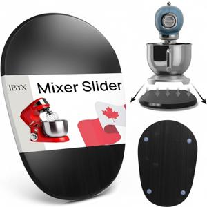 Ibyx Premium Bamboo Mixer Slider for KitchenAid 5-8 Qt Bowl Lift Stand Mixer - Food-Grade Appliance Slider Mat for Kitchen Countertop Storage Accessories (Black)