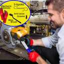 Brake Piston compressor Tool, Gloves, 2 Hooks, Disc Lube, Wire Brush. 5 in 1 Professional Brake Caliper Compression Tool Kit Ratcheting Brake Caliper Tool for Single/Twin/Quad Brake pad spreader tool