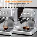 Espresso Machine with Built-in Grinder,Professional 15 Bar Espresso Maker with Milk Frother Steam Wand,Stainless Steel Espresso Coffee Machine with Removable Water Tank for Cappuccino, Latte