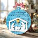 2 x Nativity Christmas Ornaments 2025, Religious Gift for Christians, Faith Friends, Church Members, Wooden Christmas Ornaments for Hanging Decor, Catholic Religious Gifts for Women