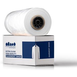 Plasticplace Clear Garment Bags, Protect Clothes from Dust, Dirt, Wrinkles, & Damage, Perfect for Dresses, Dry Cleaning, Storage, & Travel - Zippered, Made in USA 240 Count, 72" X 21" X 7"