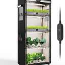 Bstrip Indoor Greenhouse with Grow Light, Oxford Fabric Grow Tent 4-Tier Plant Shelf with Timer for Indoor Plants, Spring Seed Starting, Vegetables, Plant Growth, Size: 5-Tier 59"H Greehouse