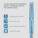 BaBylissPRO The Ultra Sleek Flat Iron, Nano Titanium, Dual Voltage, 1.5" Blue