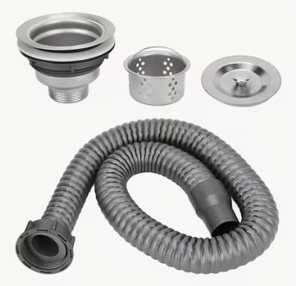 Drain Plug Basket Strainer Stainless Steel Sink Plug Kit, Hair Salon Shampoo Basin Drain Plug kit, Fast Drainage Sink Plug with Hair Catcher Accessories for Shampoo Bed, kitchen, Sturdy and Durable