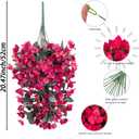 BSMYBO Bougainvillea Artificial Hanging Flowers Plants for Outdoors UV Resistant Faux Trailing Vine Outdoor Hanging Plants for Front Porch, Balcony, Patio, Outdoor Planter (Hot Pink-2PCS)