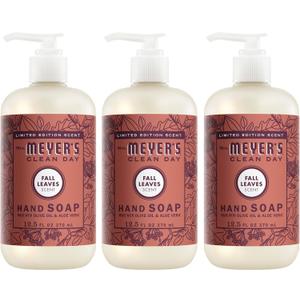 Mrs. MEYER'S CLEAN DAY Hand Soap, Fall Leaves Scent, 12.5 Fl Oz Bottle - 3 Pack