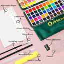 Artecho Watercolor Paint Set 100 Colors with Metallic in Portable Box, Paint Kit with Watercolor Papers and Brushes, Water Color Set for Beginners & Professionals
