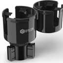 DYLEN Car Cup Holder Expander, 2 in 1 Cup Holder Adapter Extender for Car with Expandable Insert, Fits Yeti, Hydroflask and Other Large Water Bottles & Mugs in 2.2"-4.6" (10-46oz)