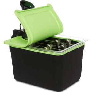 Sous Vide Container 12 Qt Compatible with Anova All Models,Breville Joule, Instant Pot Sous Vide Cooker, Includes Universal Silicone Lid - Removable Rack with 5 Stainless Steel Clips-Insulation Sleeve