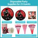 175 Piece Rugby Themed Disposable Plate and Napkin Set, Rugby Party Supplies Tableware Set, Sports Birthday Decorations, Children's Party Supplies (25 Guests)